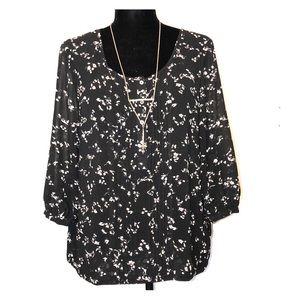 Philosophy floral sheer blouse